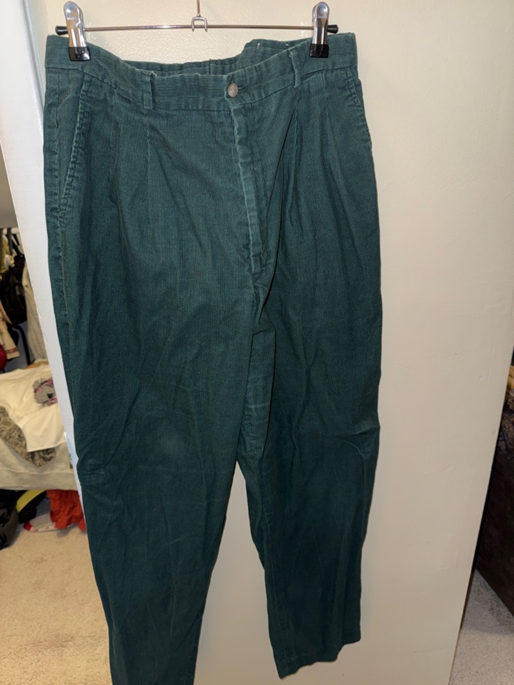 Lands End Women’s Teal Corduroy Pleated Pants